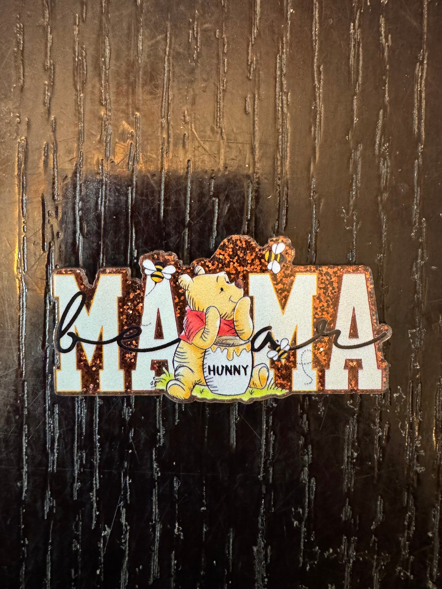 Winnie the Pooh Mama bear badge reel