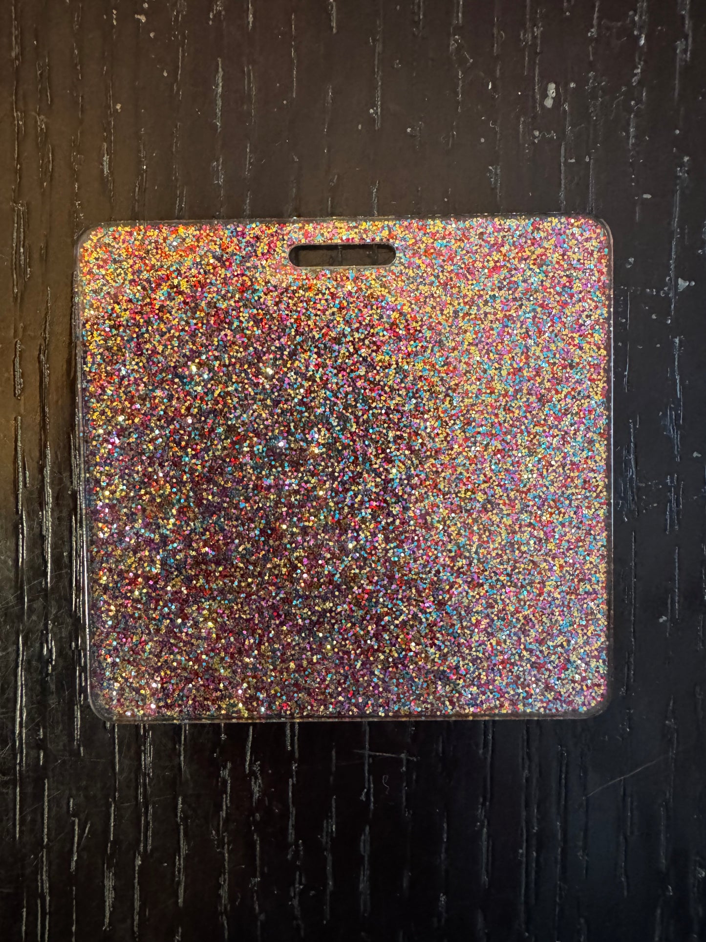 Blank rainbow glitter badge buddy