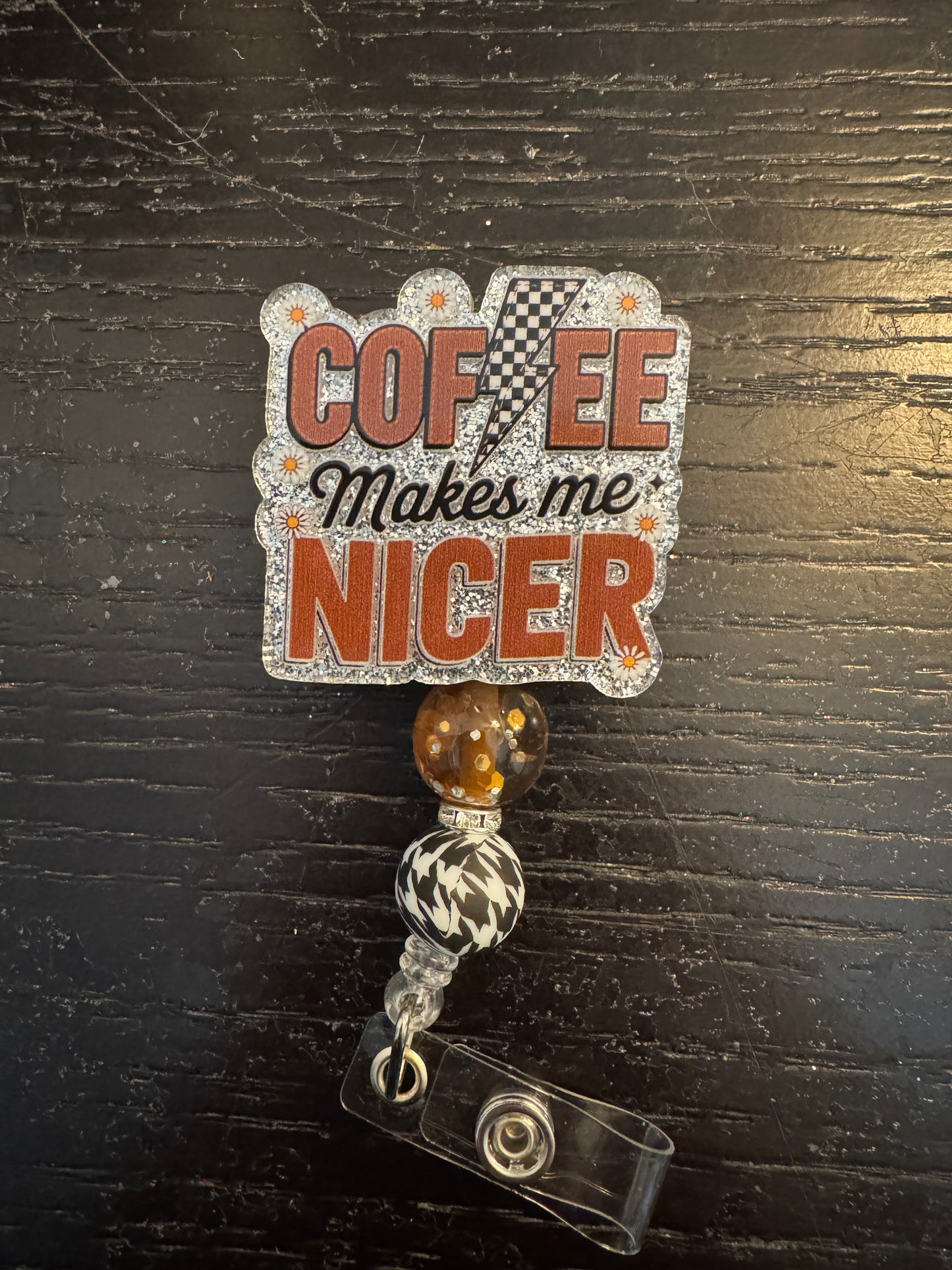 Coffee badge reel