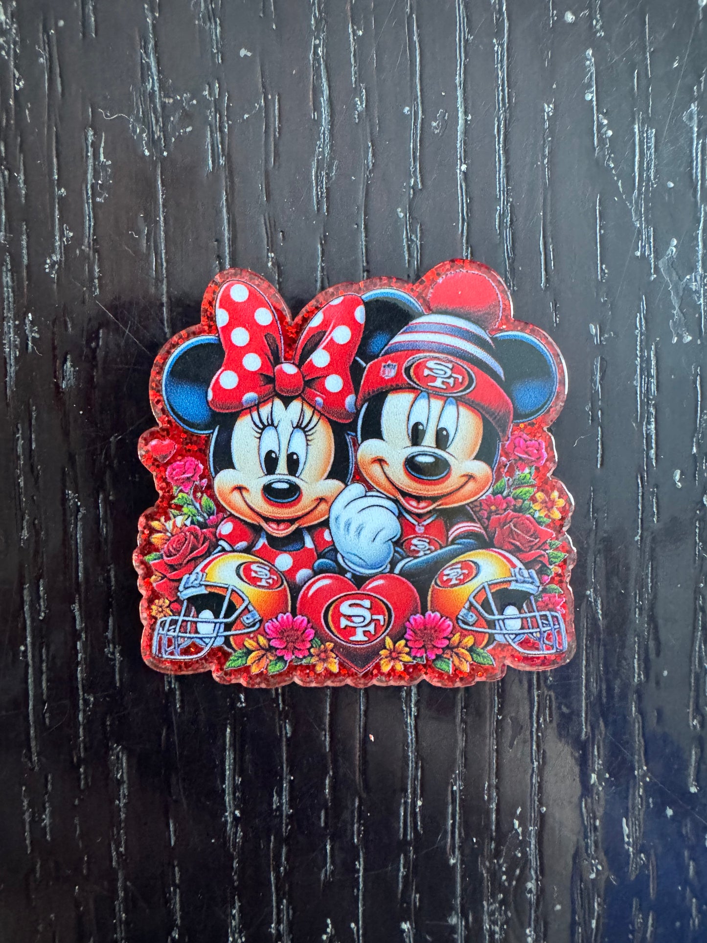 49ers Mickey & Minnie badge reel