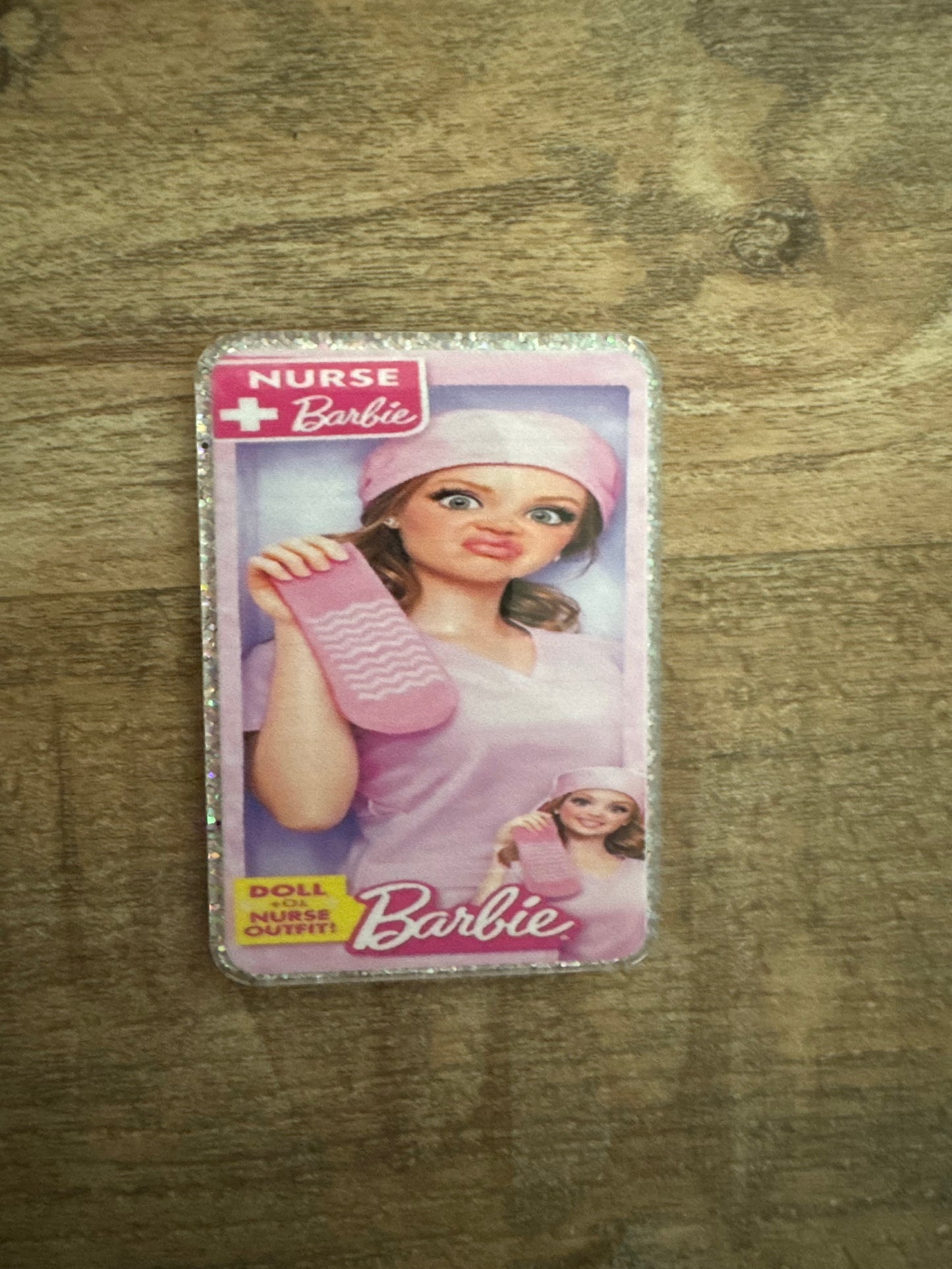 Barbie nurse badge reel