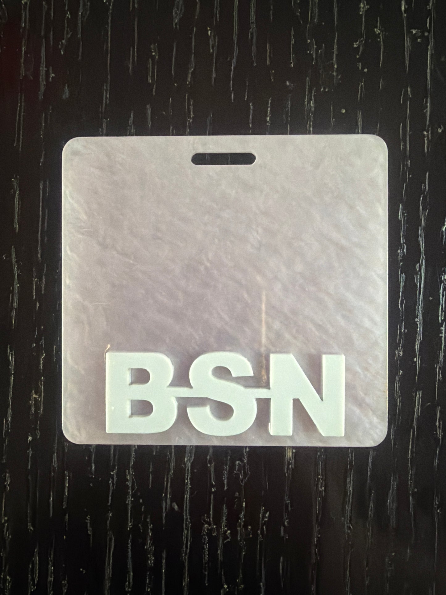 BSN 3D badge buddy (light purple marble)