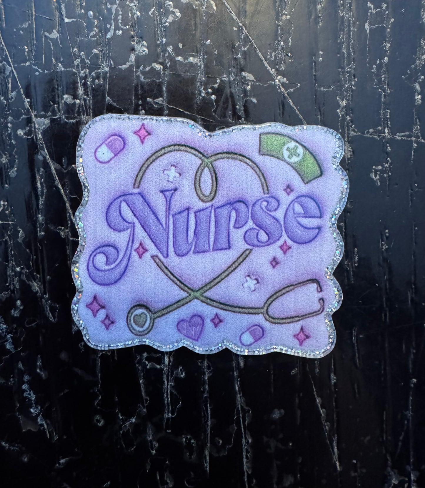 Purple Nurse badge reel