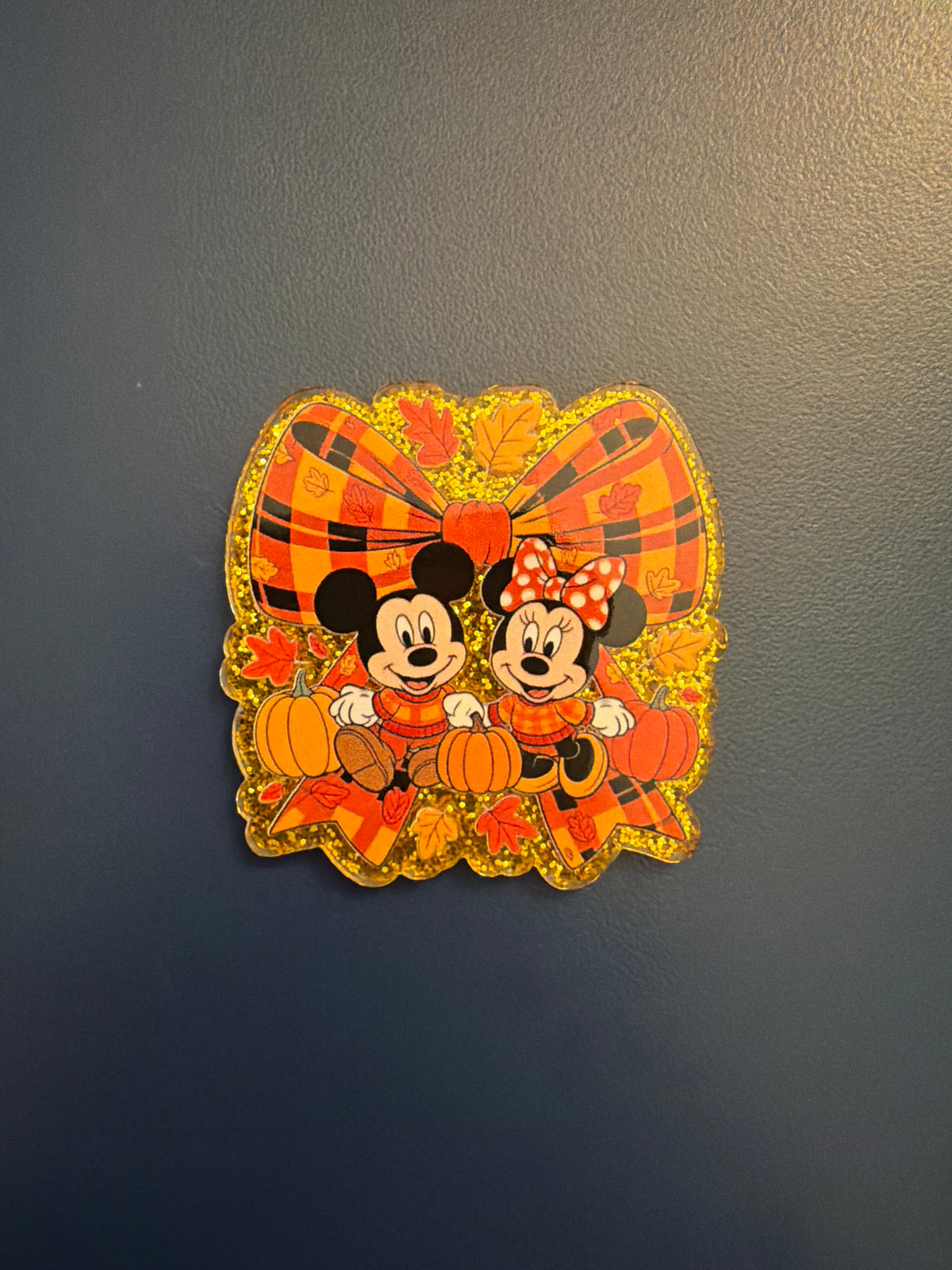 Fall Mickey & Minnie badge reel