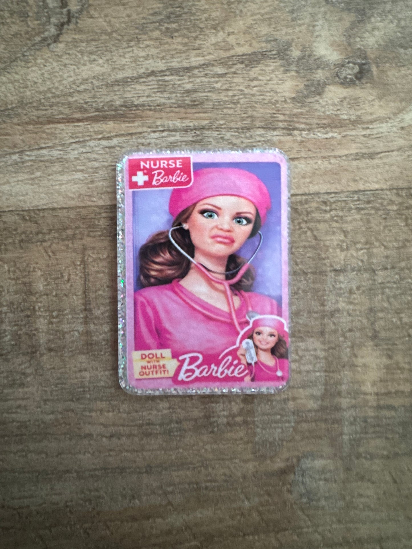 Barbie nurse badge reel