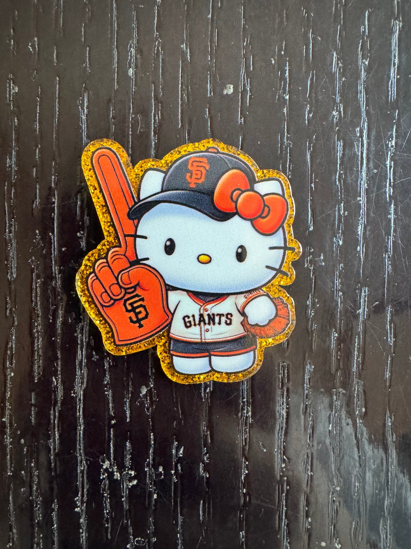 Giants baseball Hello Kitty badge reel