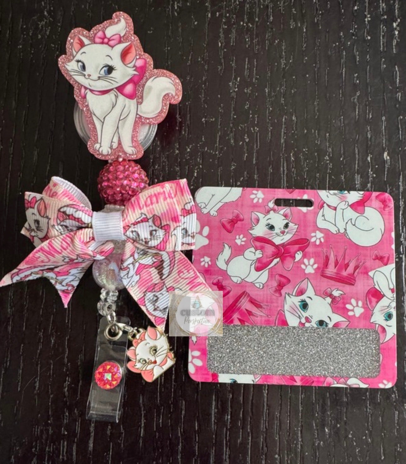 Marie cat badge reel & badge buddy