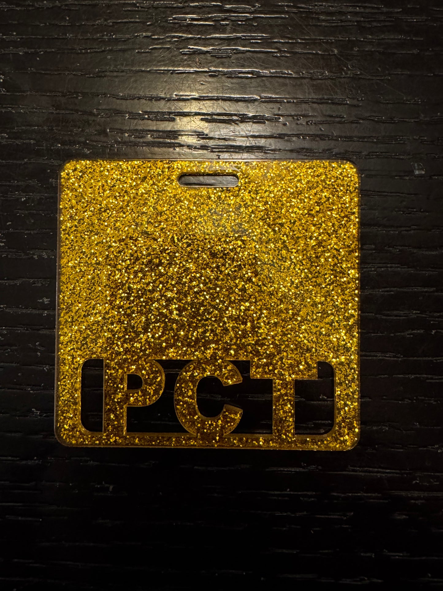 PCT Gold glitter badge buddy