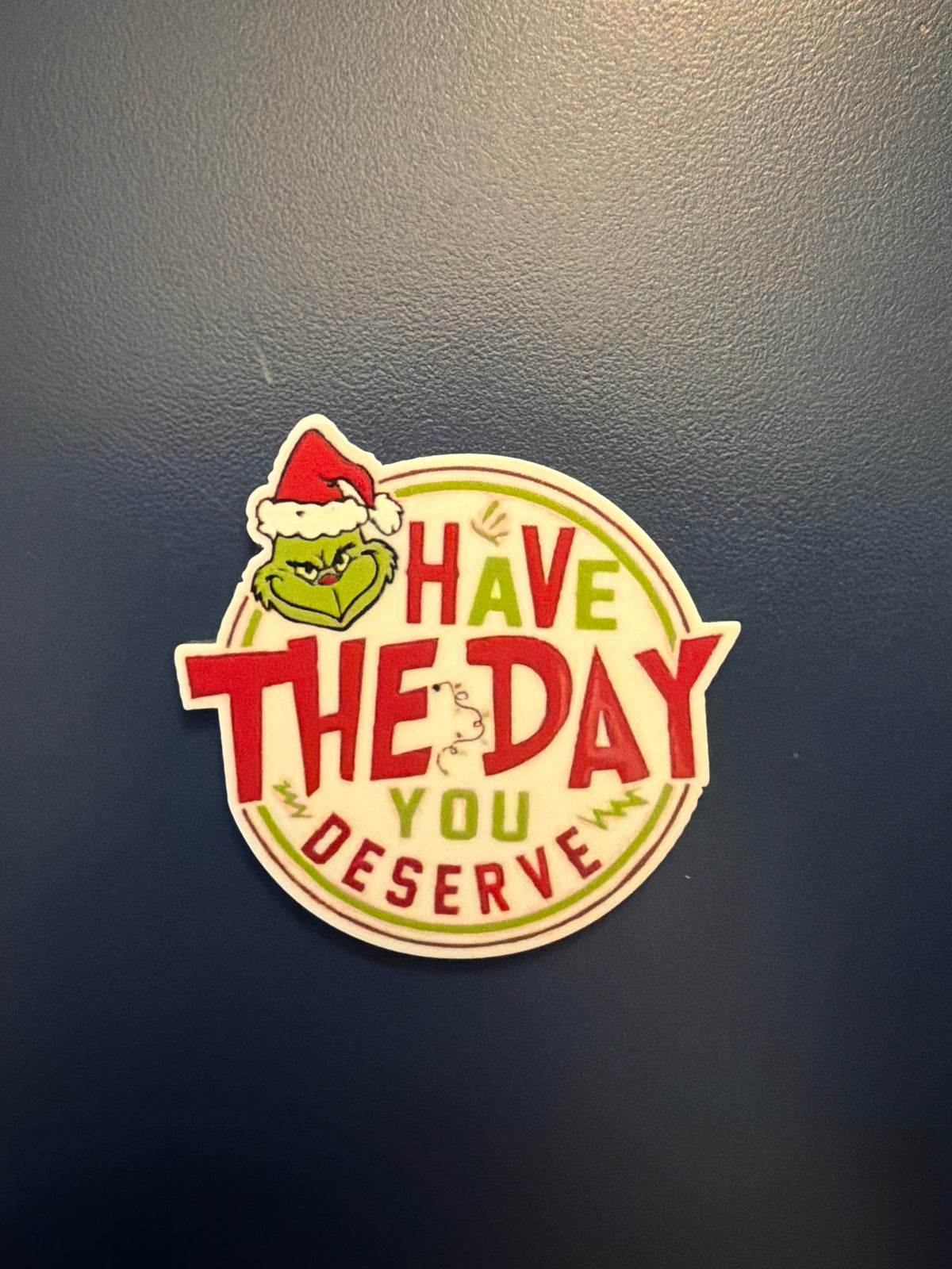 Christmas Grinch badge reel (no glitter )