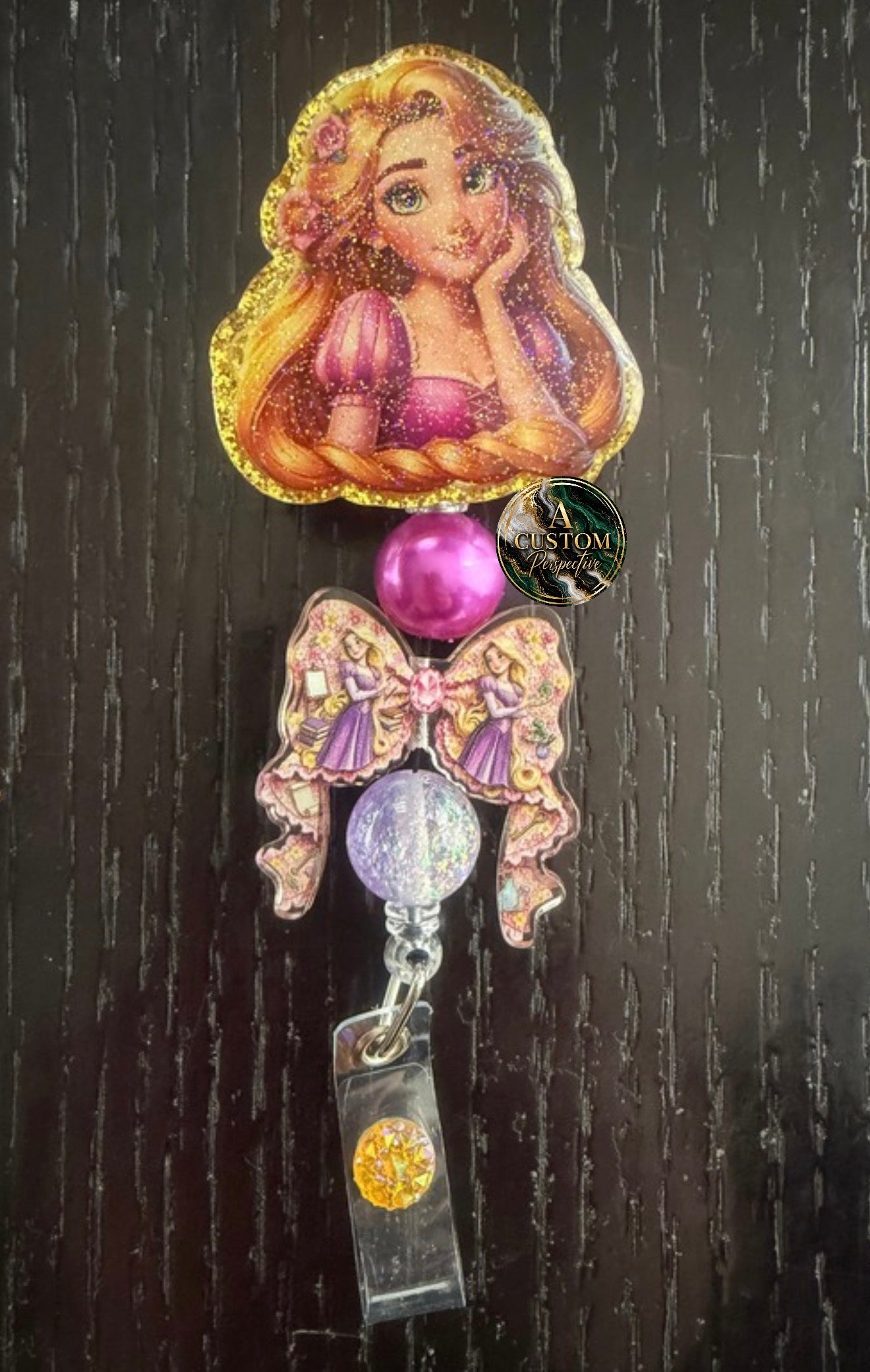 Rapunzel badge reel