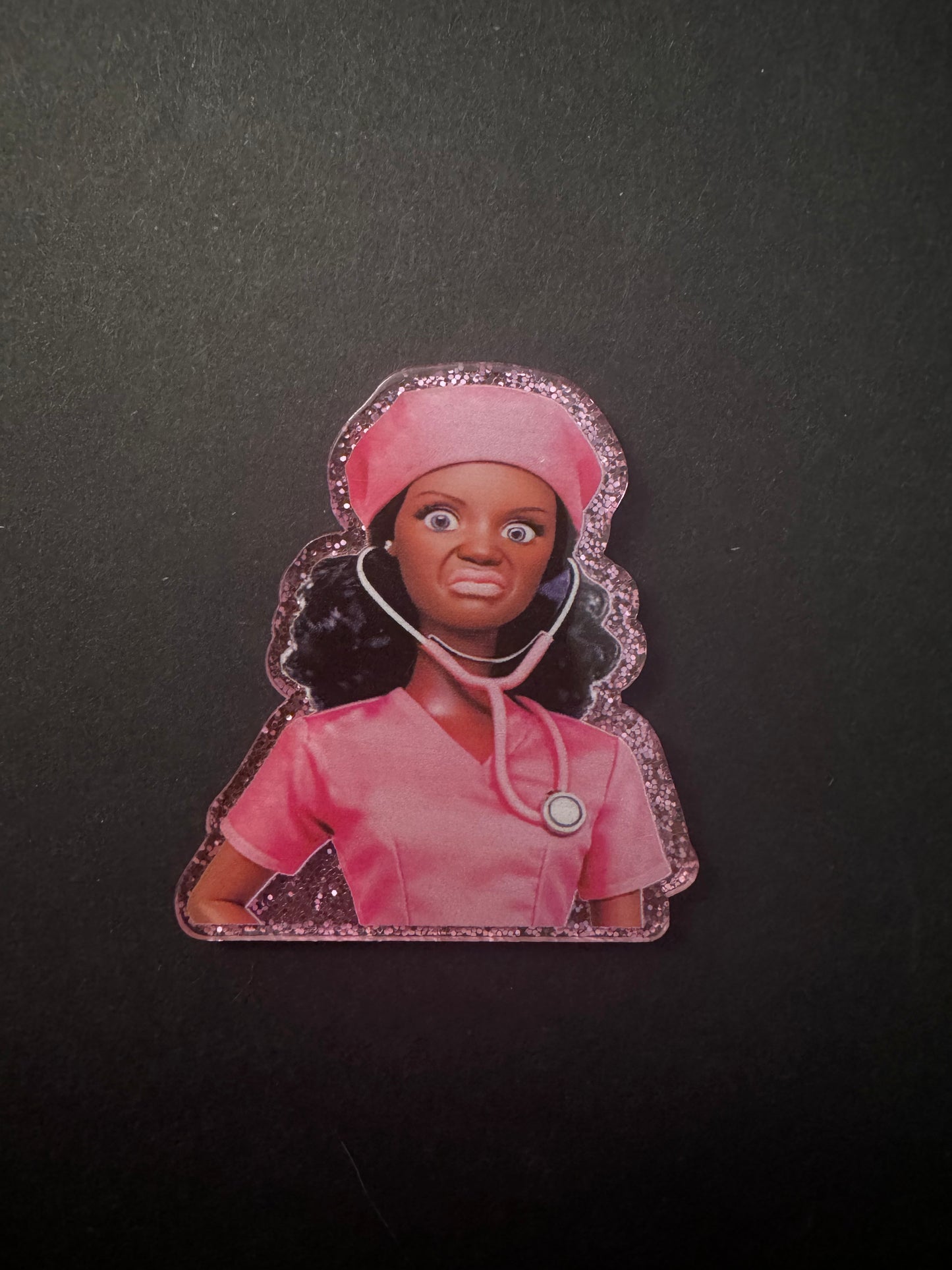 Barbie nurse badge reel