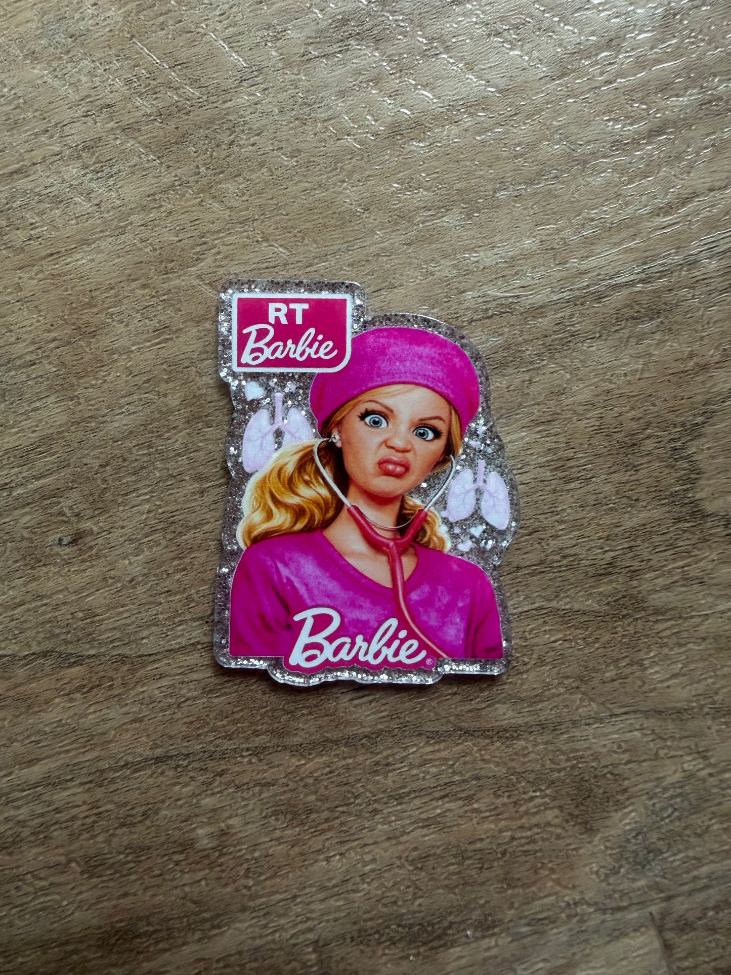 Respiratory Therapist Barbie badge reel