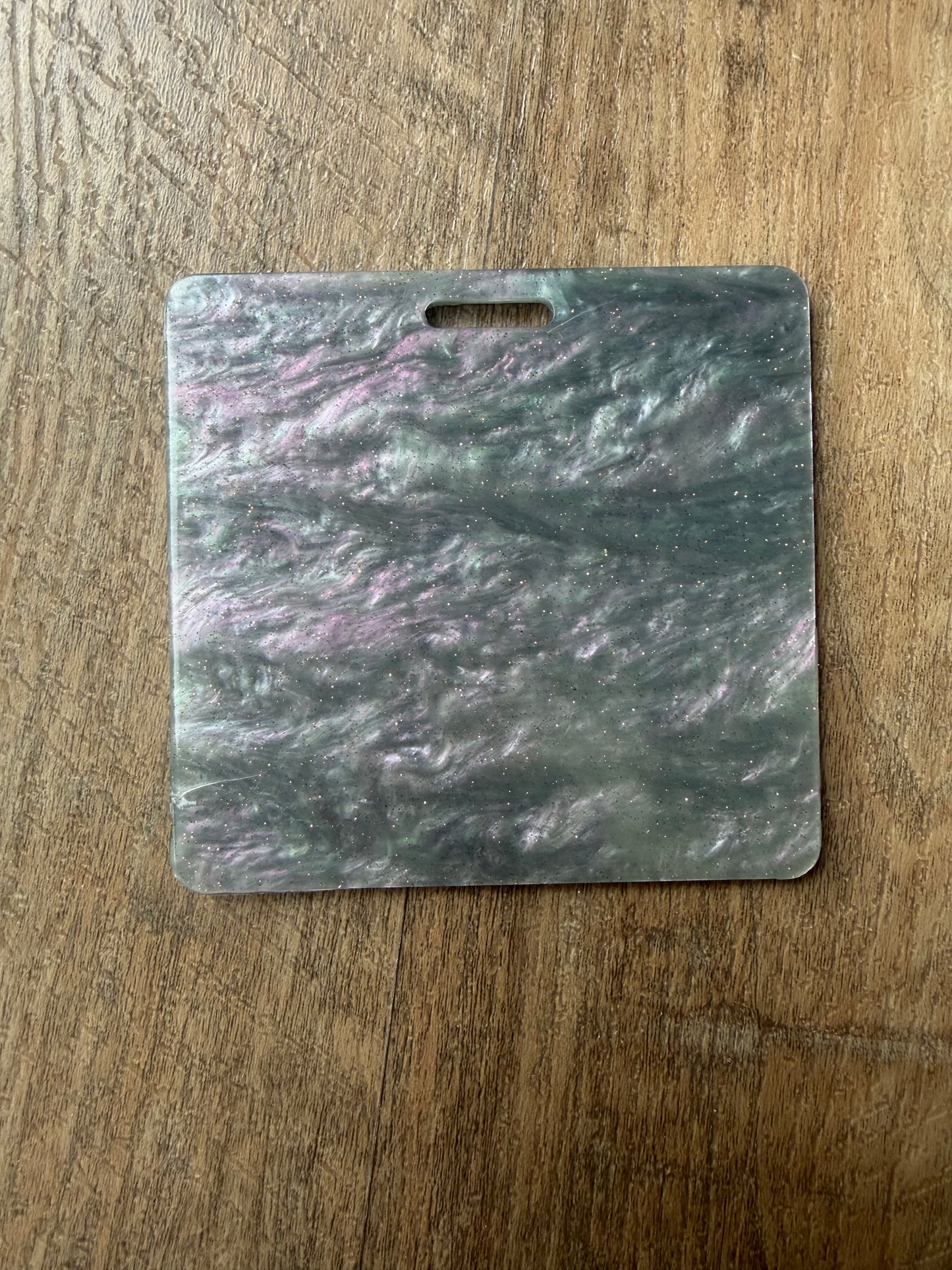 Blank gray & pink marble badge buddy