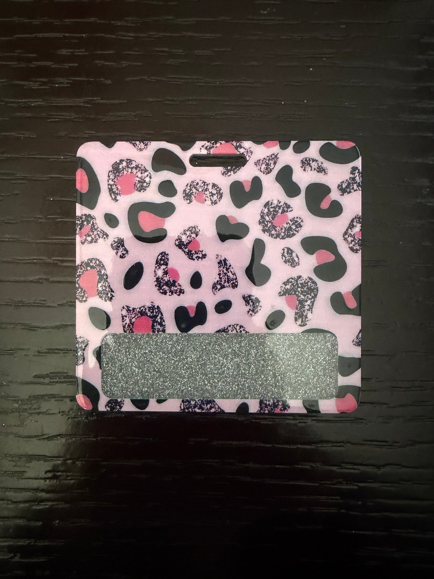 Leopard print badge buddy