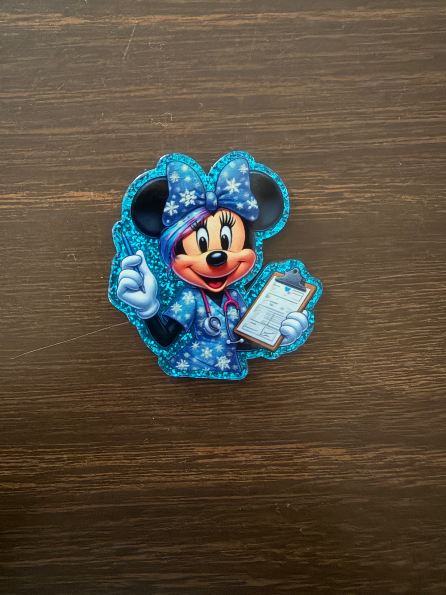 Minnie Mouse nurse badge reel