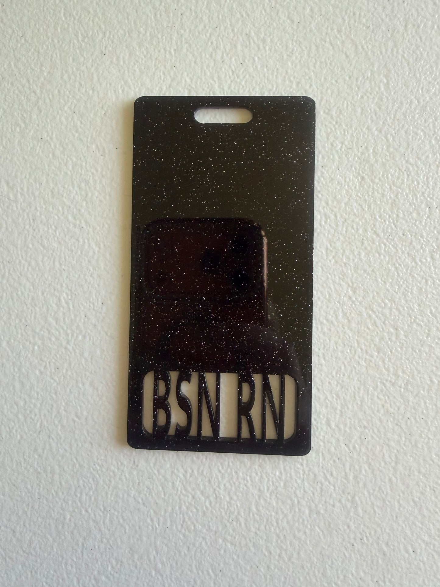 BSN RN vertical badge buddy (black)