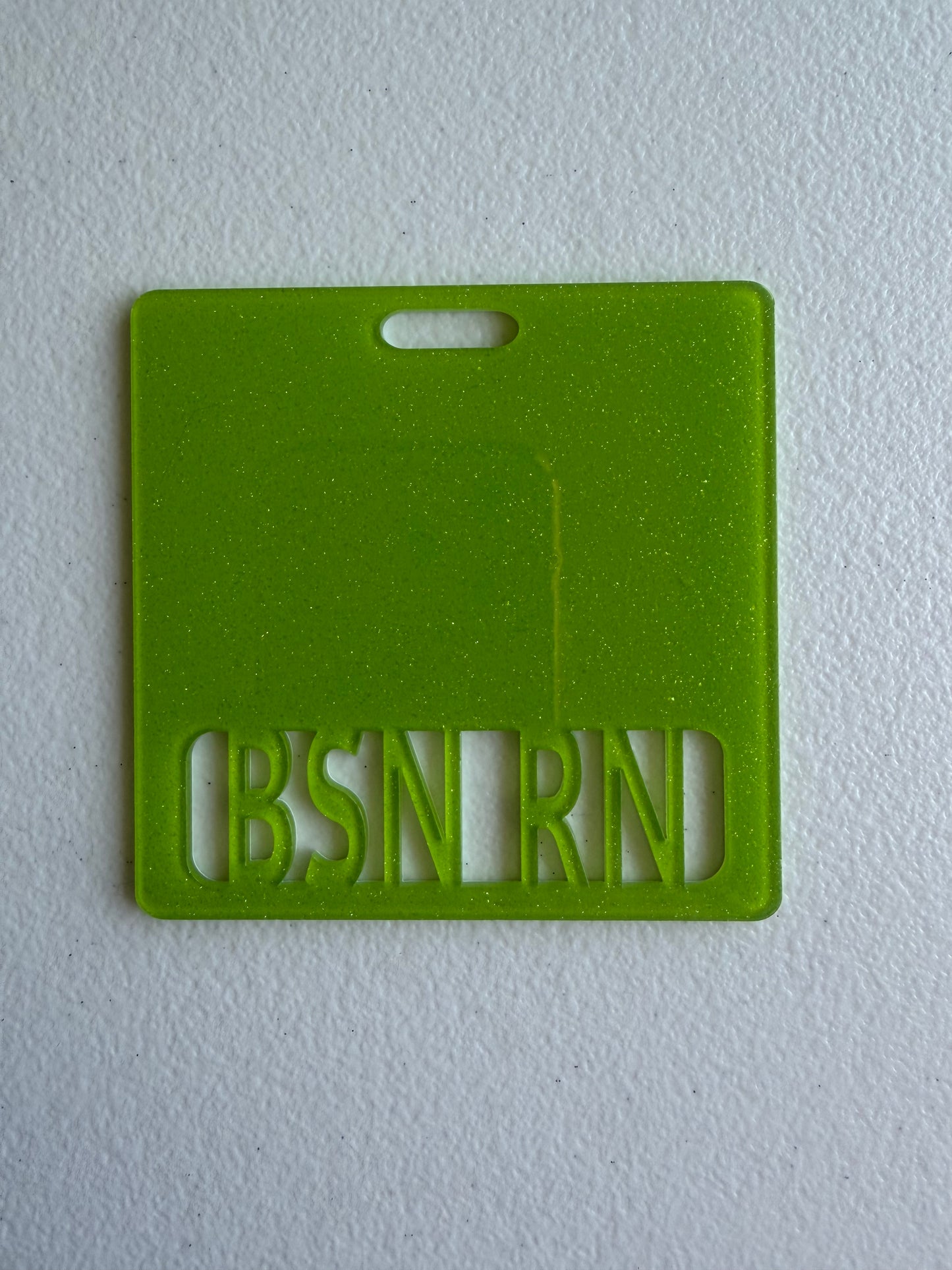 BSN RN badge buddy (lime green)