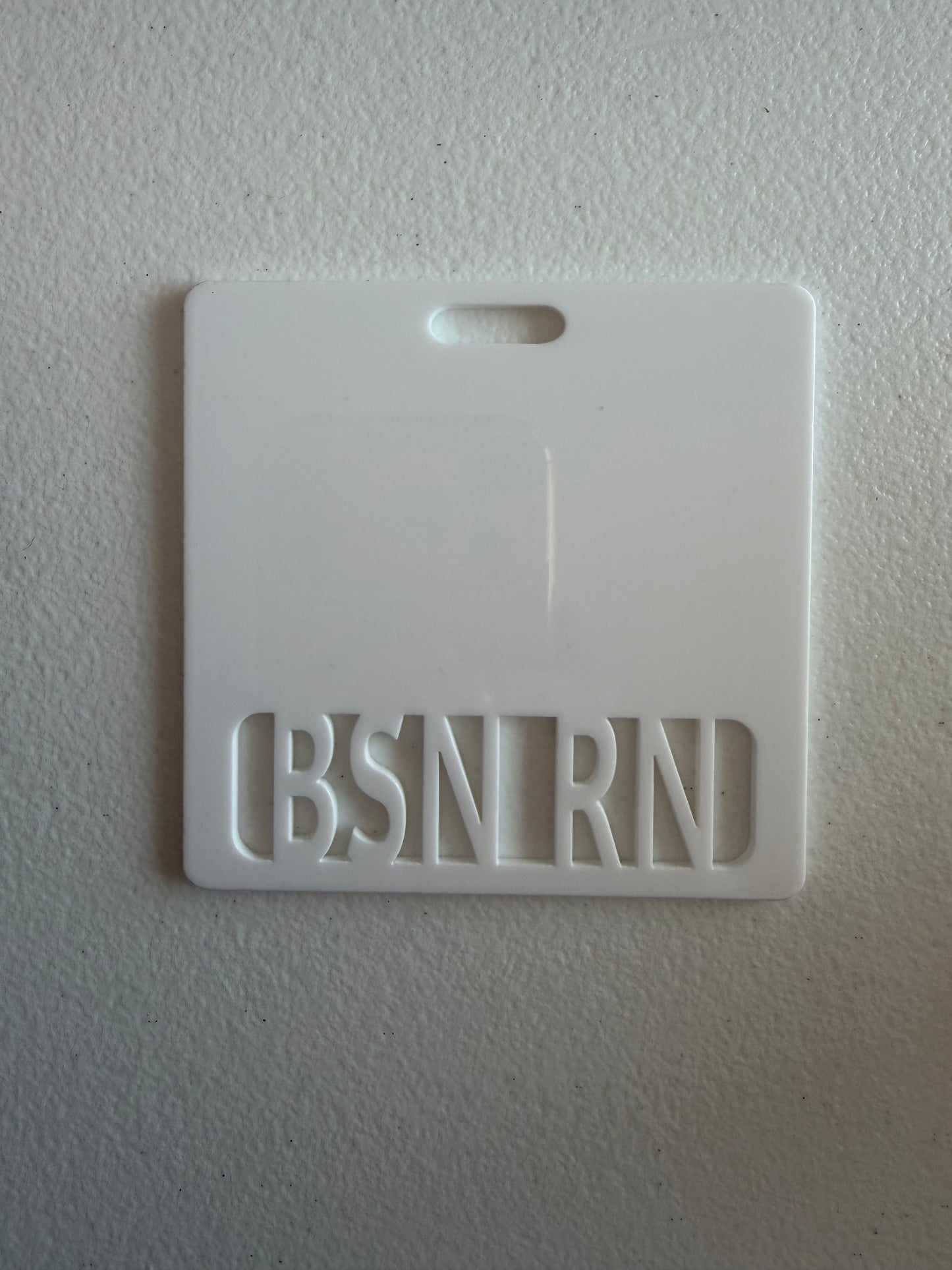 BSN RN badge buddy (white)