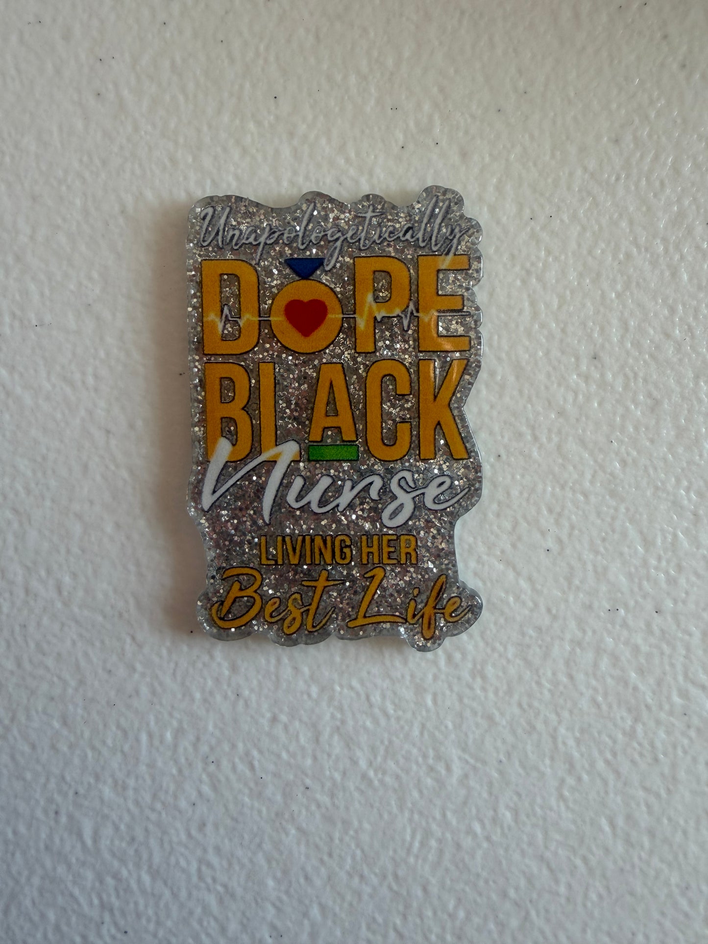 Unapologetically dope black nurse badge reel