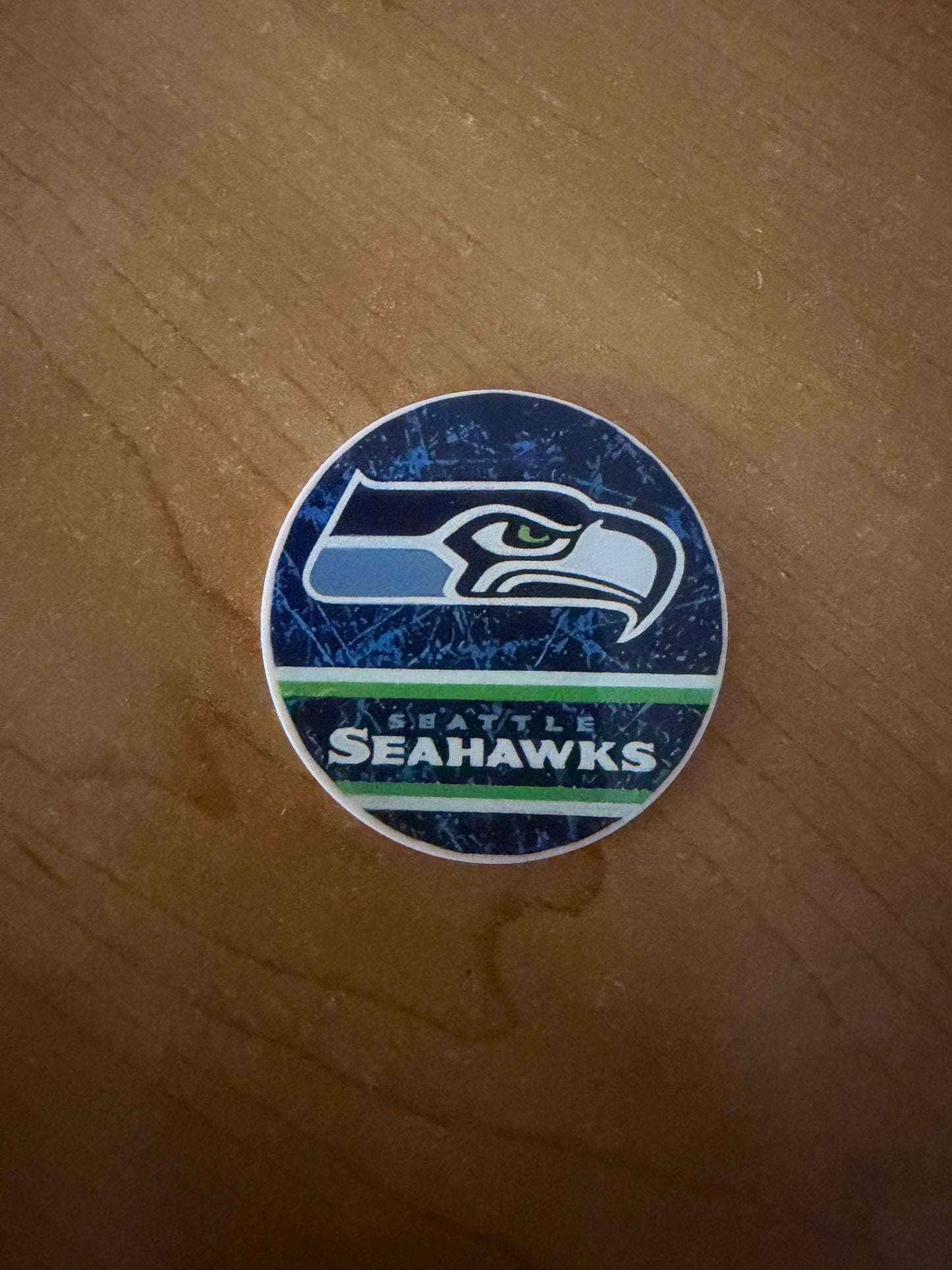 Seahawks badge reel (no glitter)