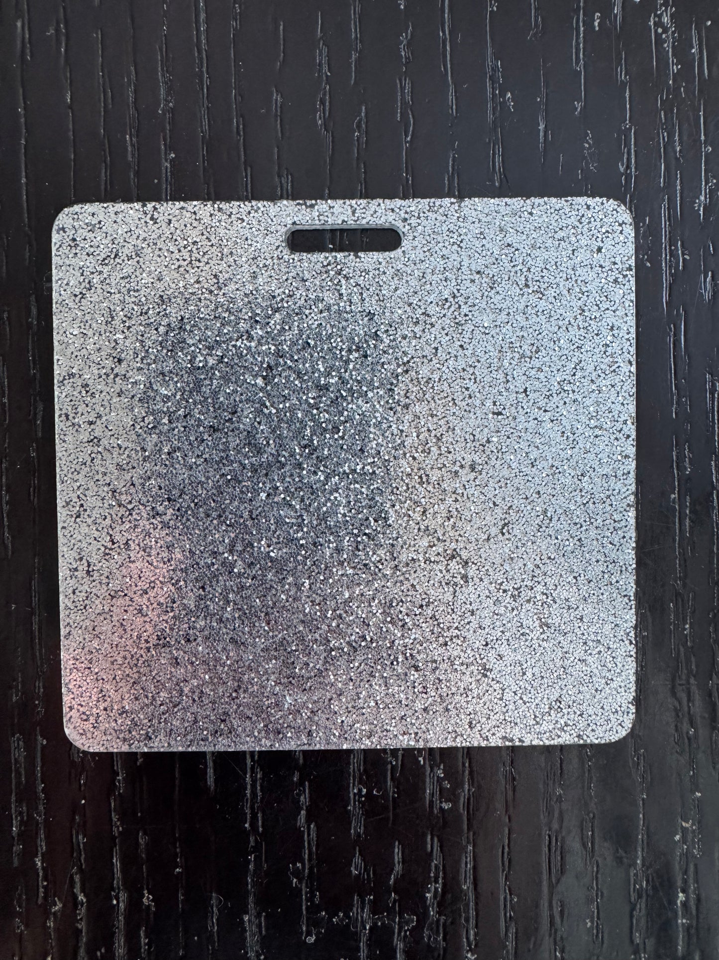 Blank silver glitter badge buddy