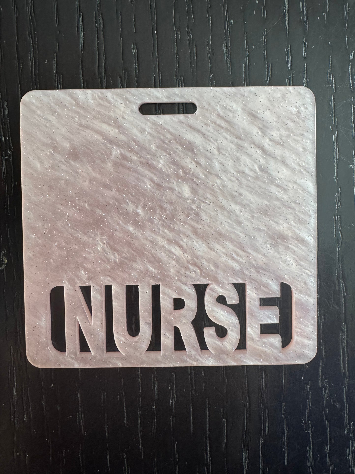NURSE badge buddy light pink
