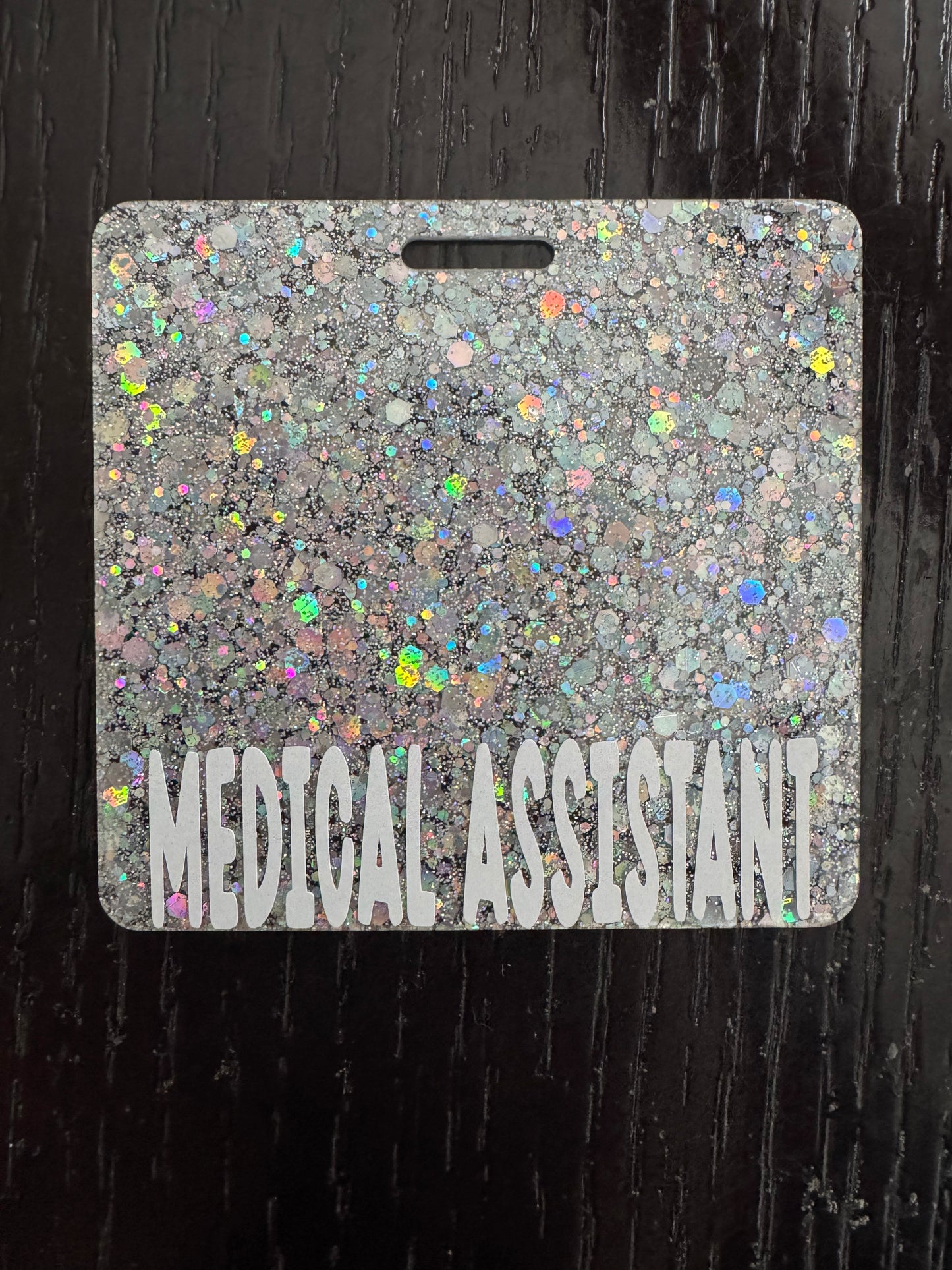 Blank iridescent badge buddy