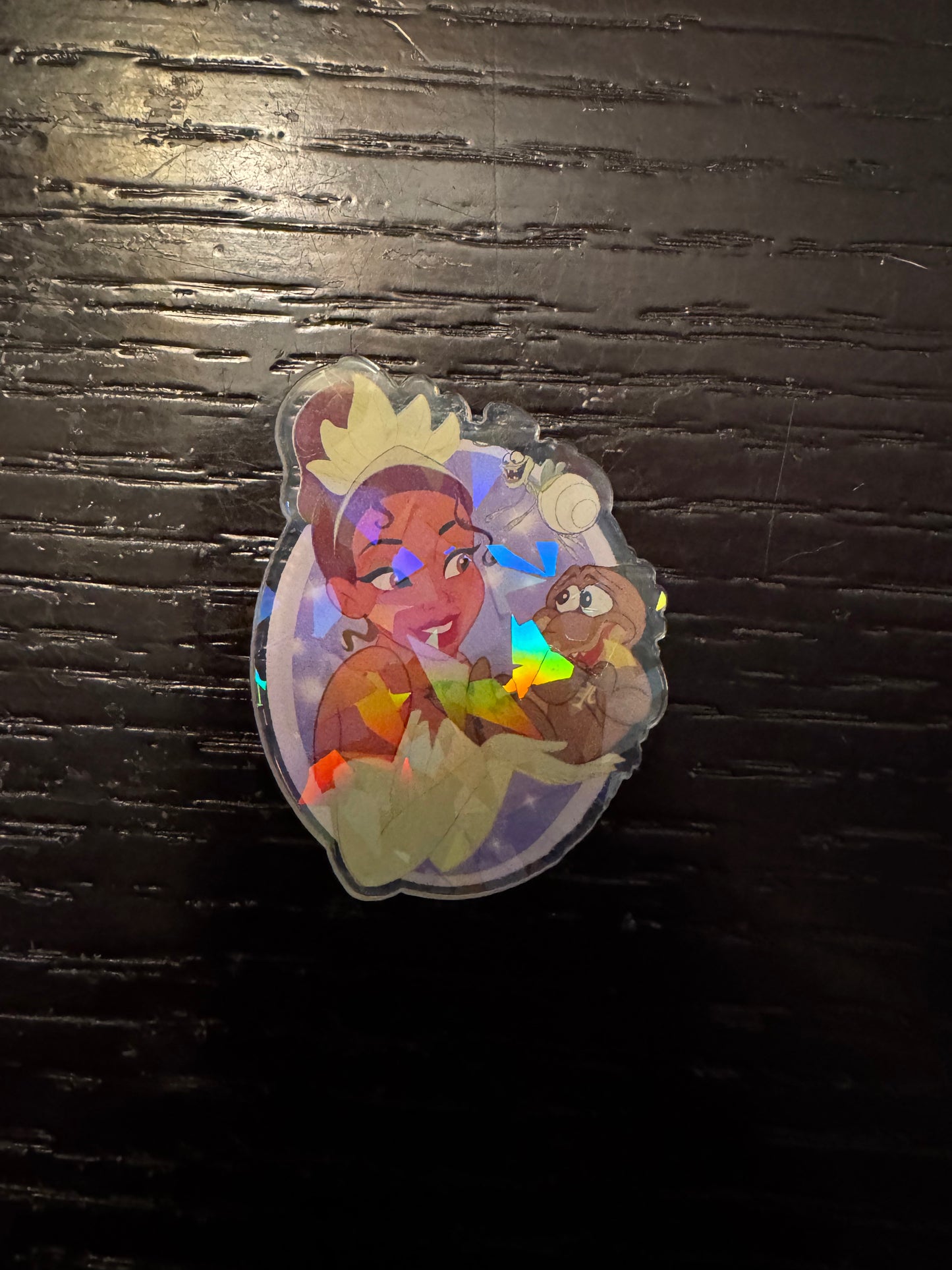Princess Tiana holographic badge reel