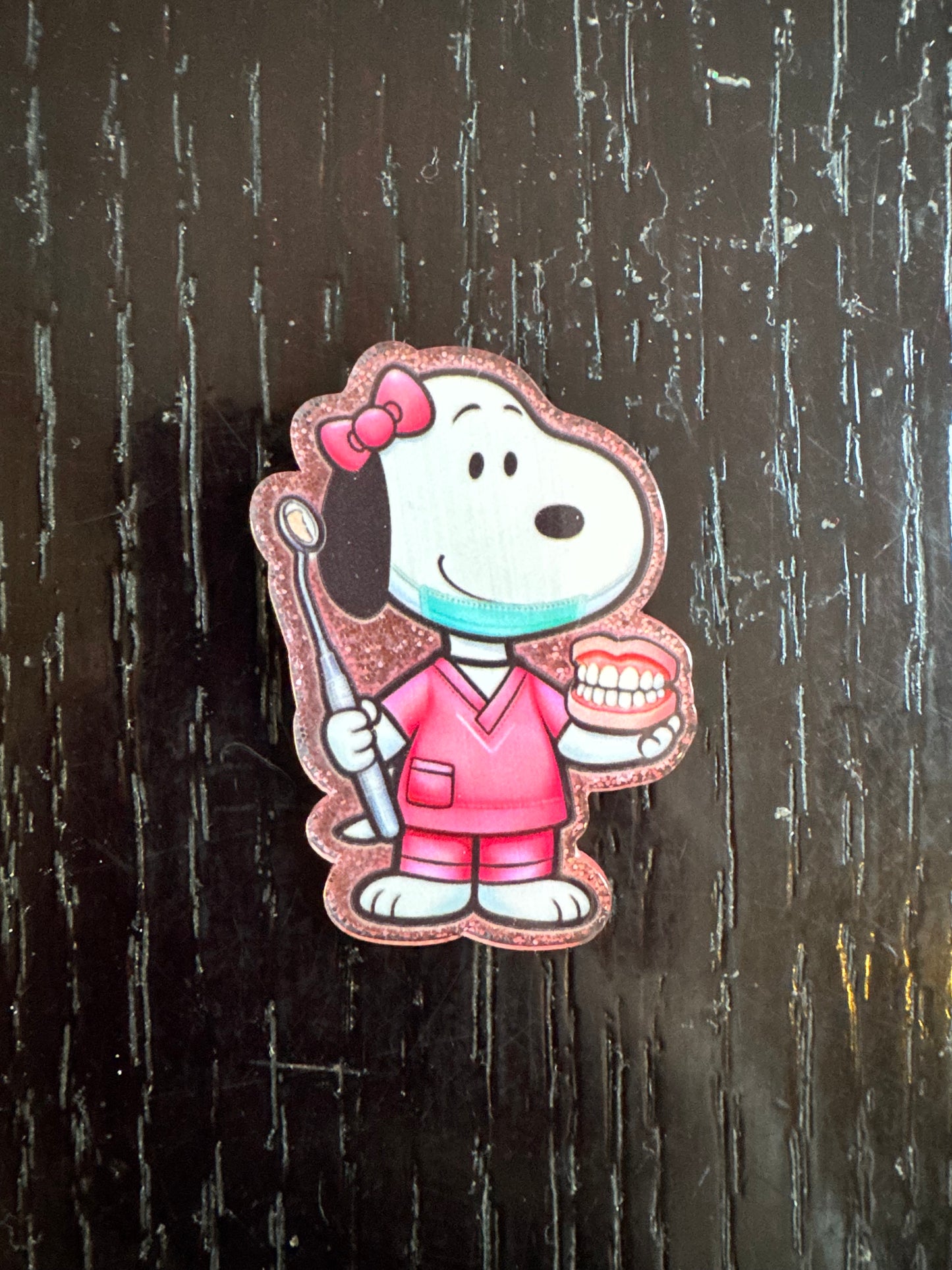 Dental snoopy badge reel