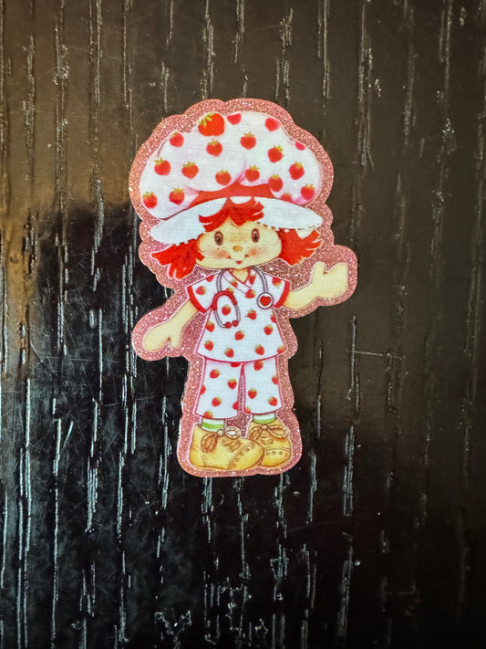 Strawberry shortcake nurse badge reel