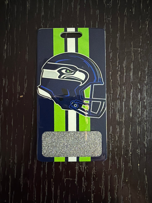 Seahawks vertical badge buddy