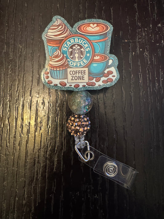 Coffee badge reel