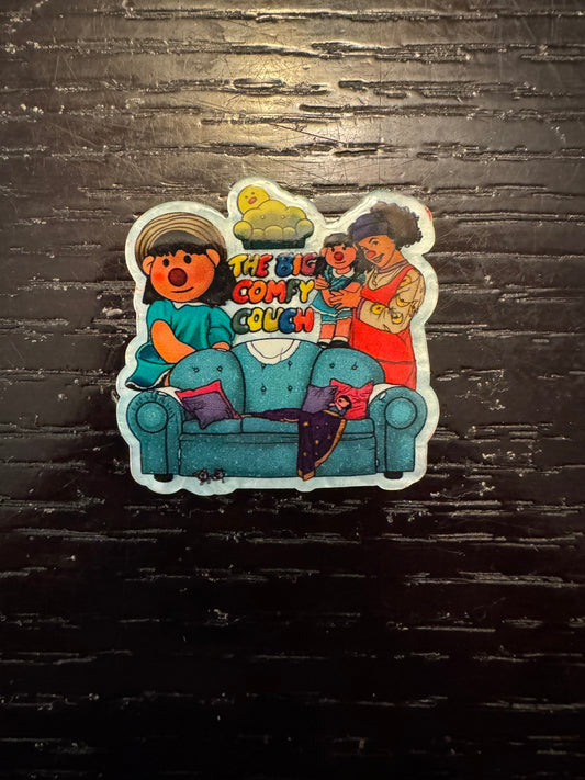 Big comfy couch badge reel