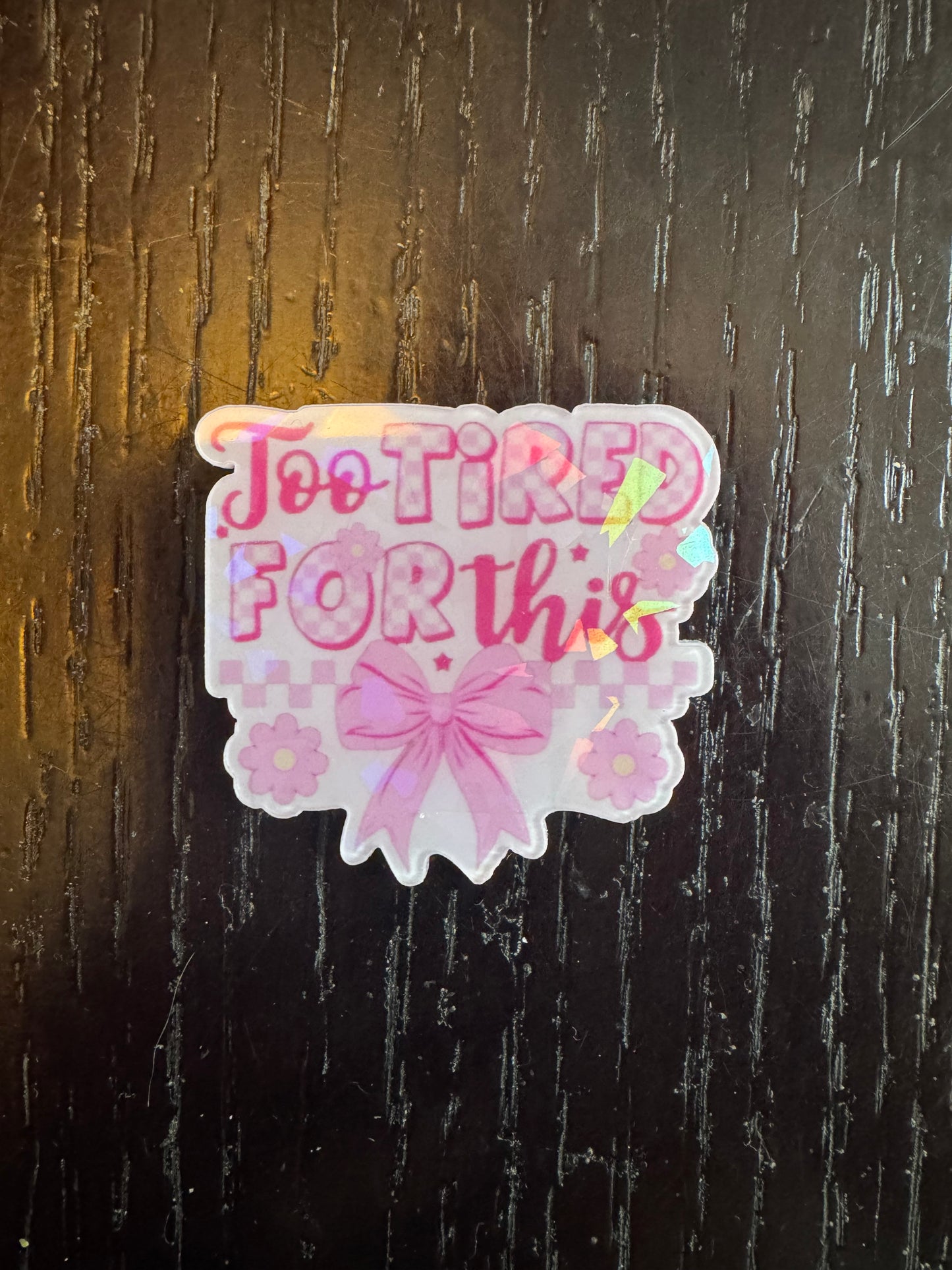 Too tired for this holographic badge reel
