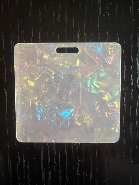 Blank badge buddy (light pink iridescent)