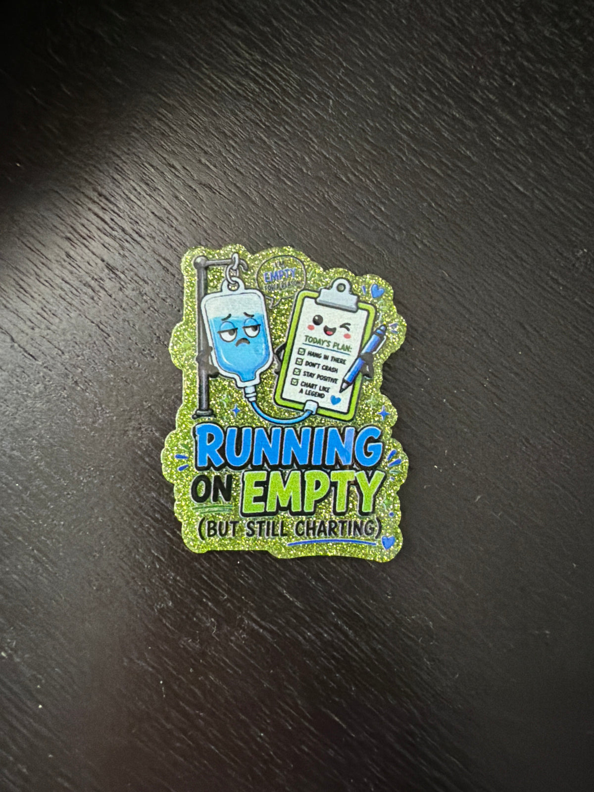 Running on empty but still charting badge reel