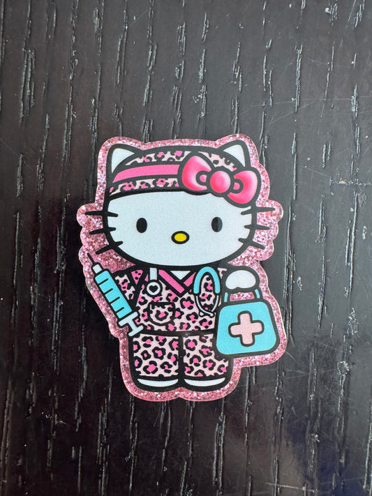 Hello Kitty nurse badge reel
