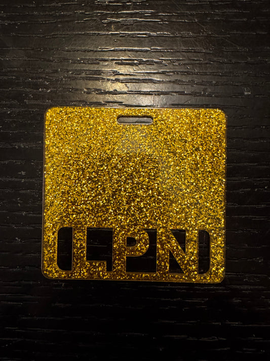 LPN Gold glitter badge buddy