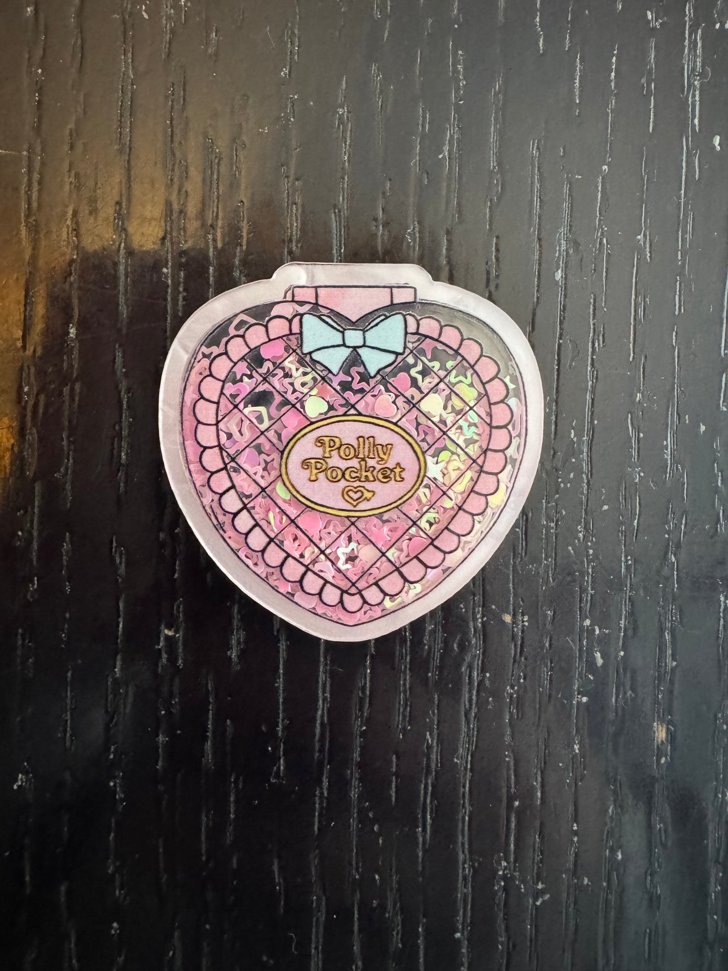 Polly Pocket shaker badge reel