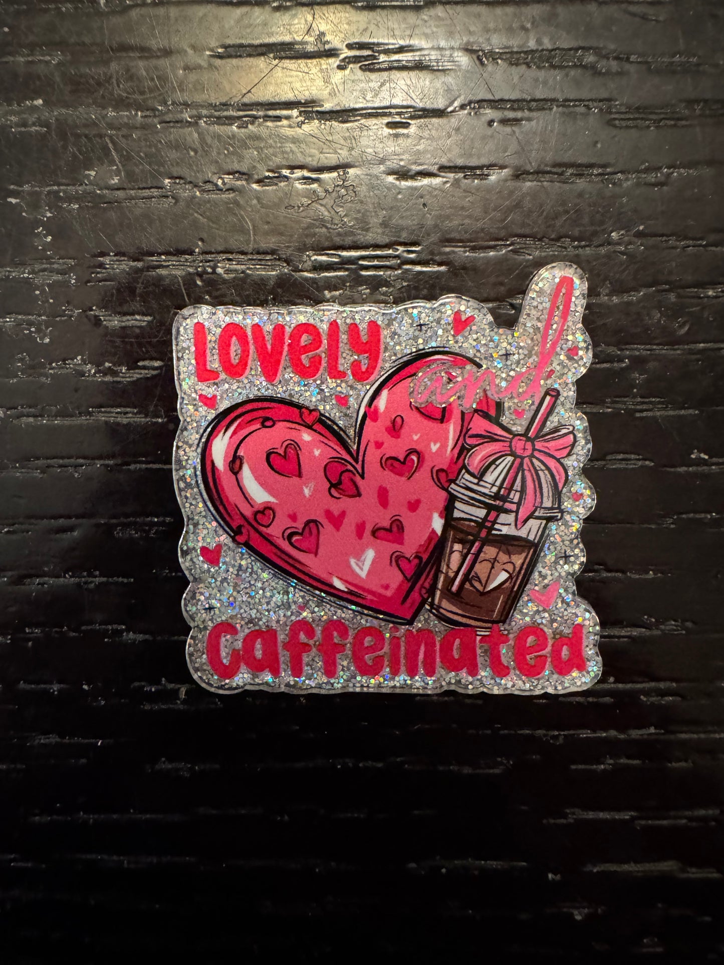 Lovely & caffeinated badge reel