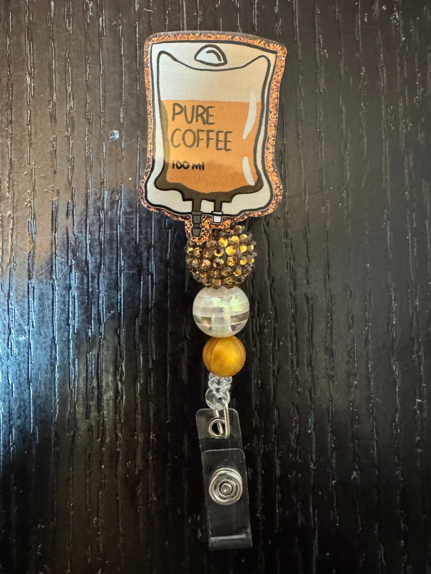 Pure coffee badge reel