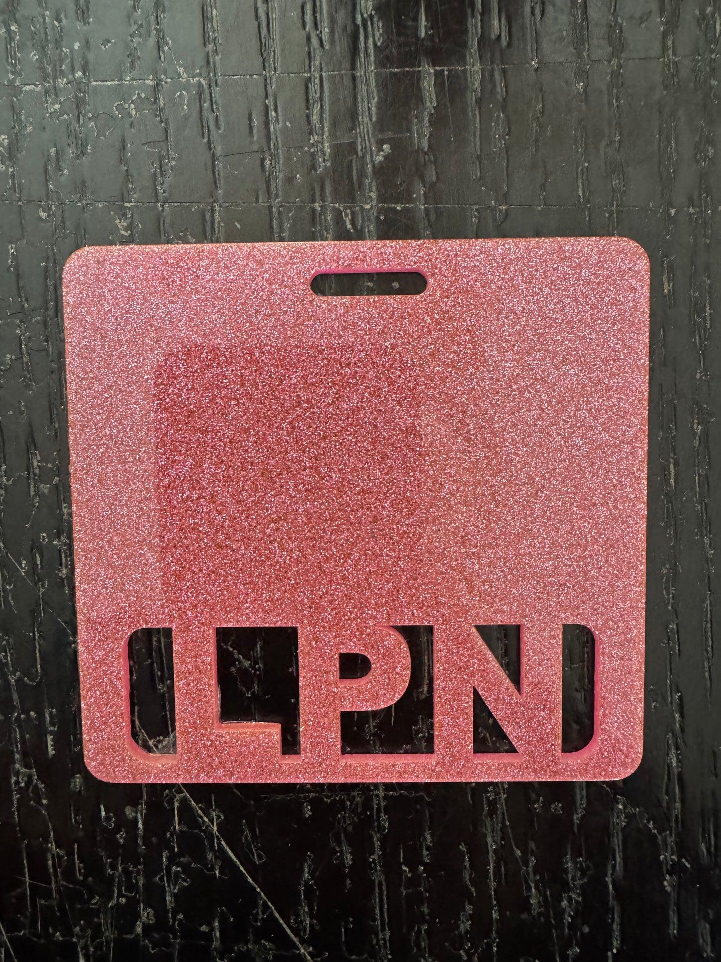 LPN badge buddy (light pink glitter)