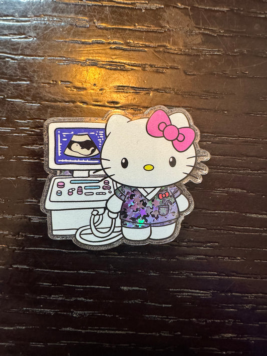 Hello Kitty ultrasound shaker badge reel