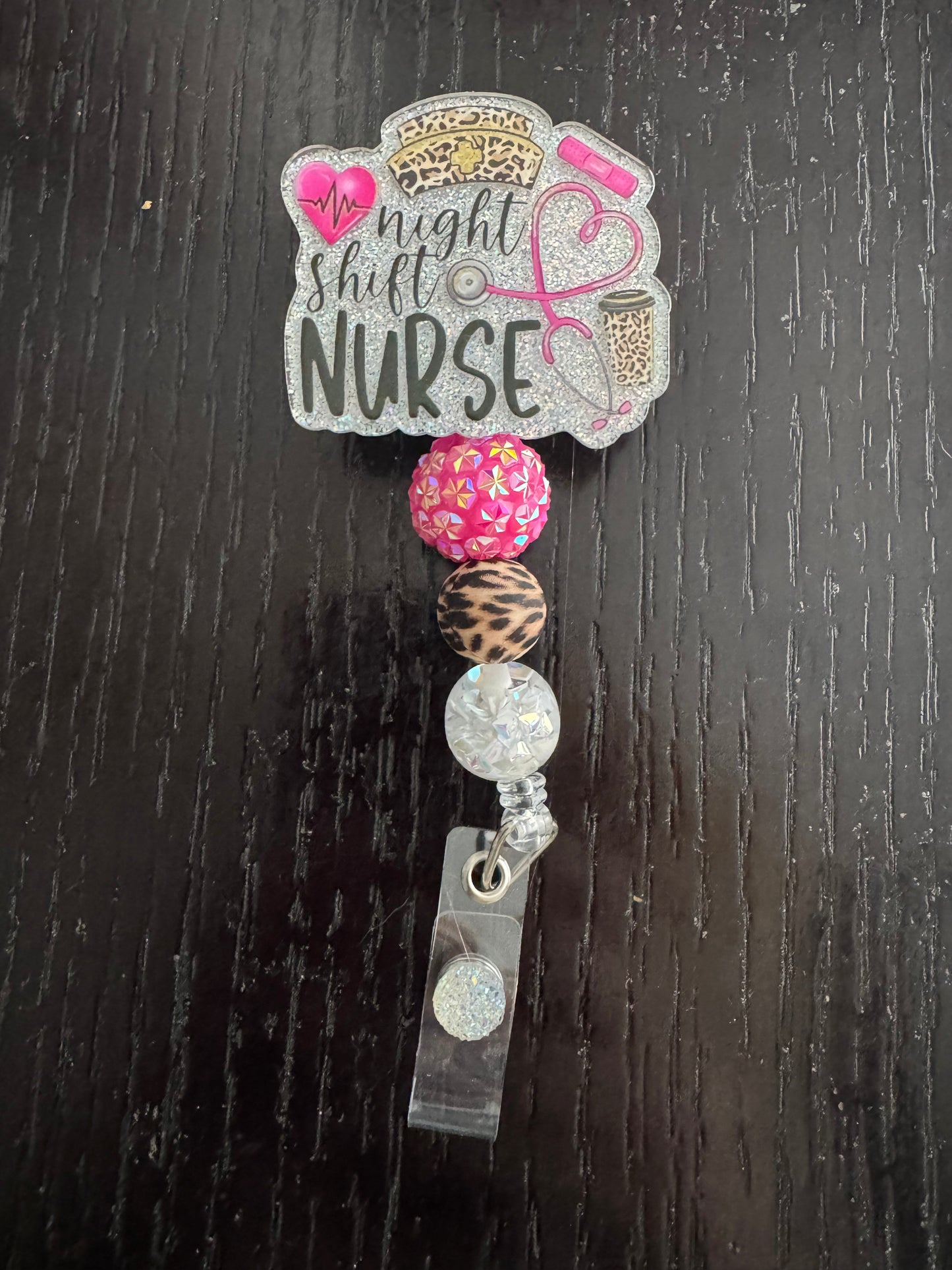 Night shift nurse badge reel
