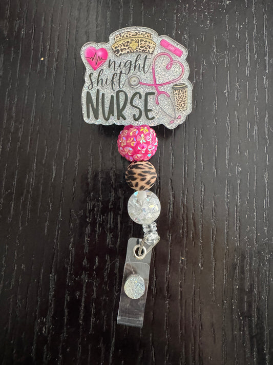 Night shift nurse badge reel