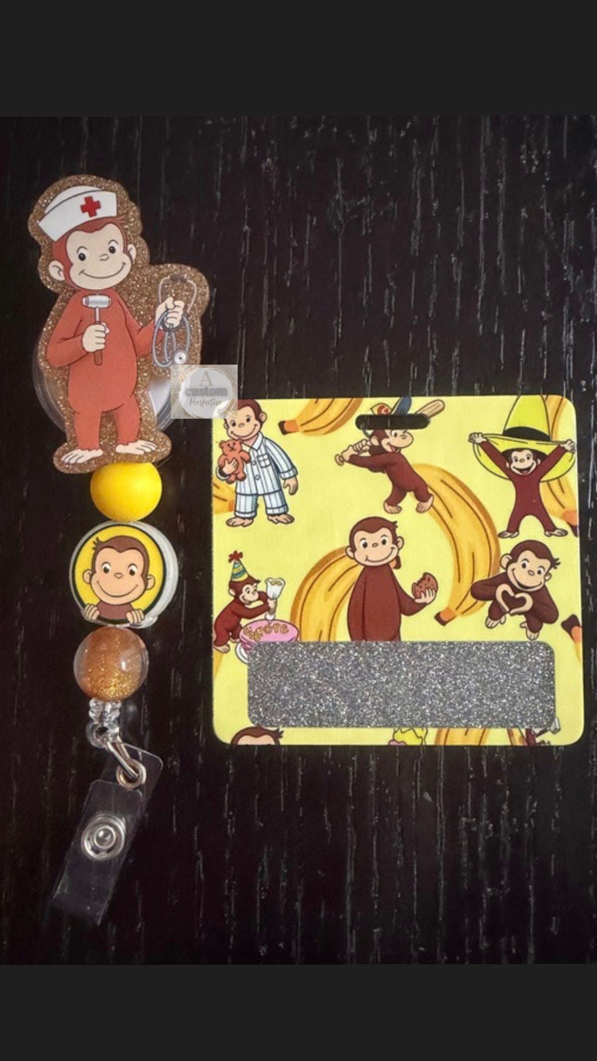 Curious George badge reel & badge buddy