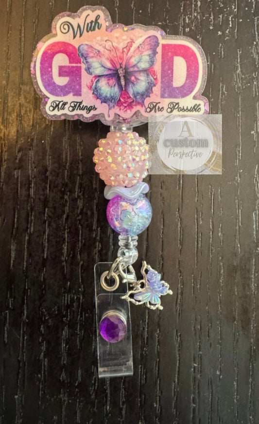 With God all things are possible badge reel