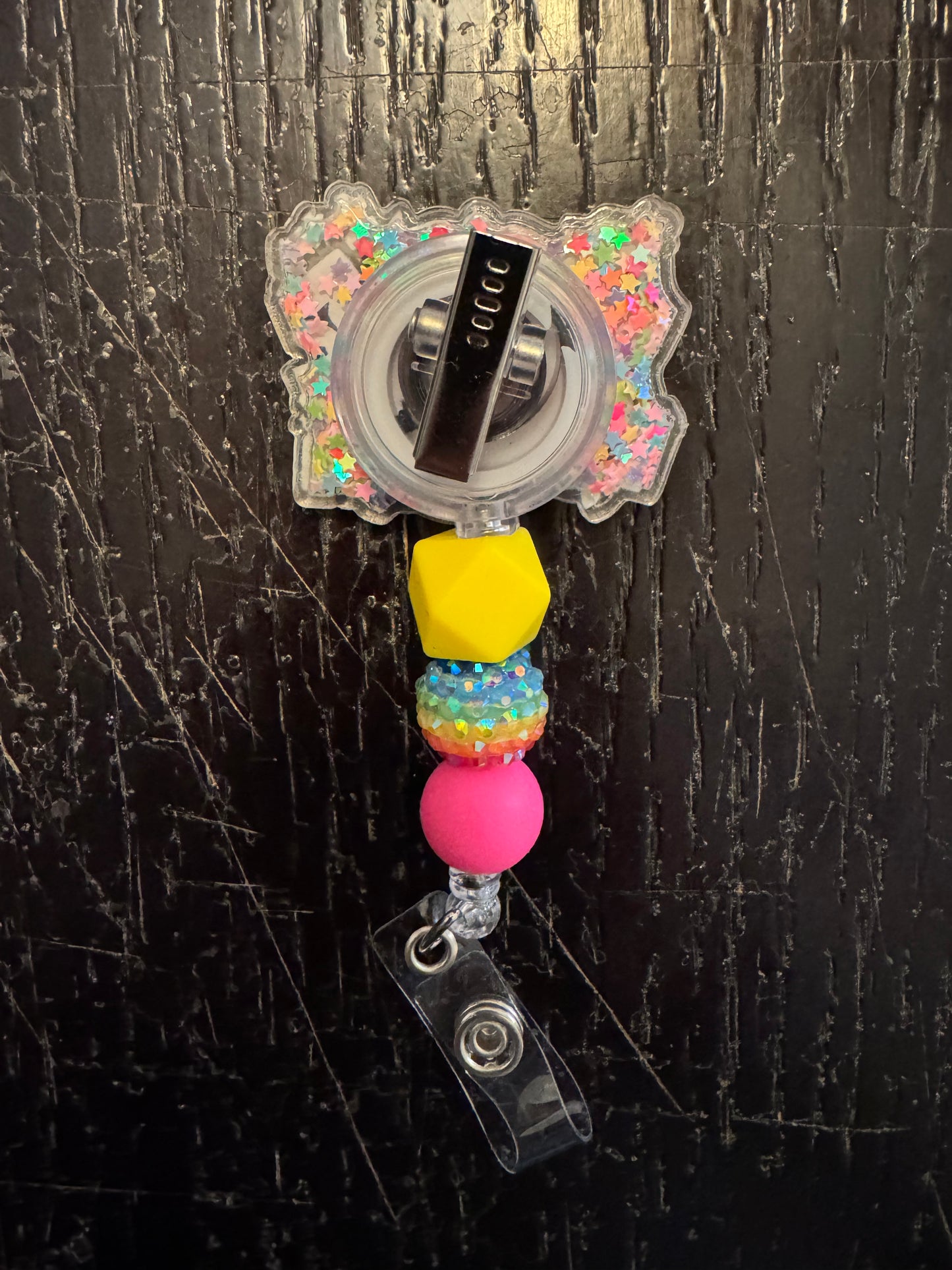 Nurse shaker badge reel
