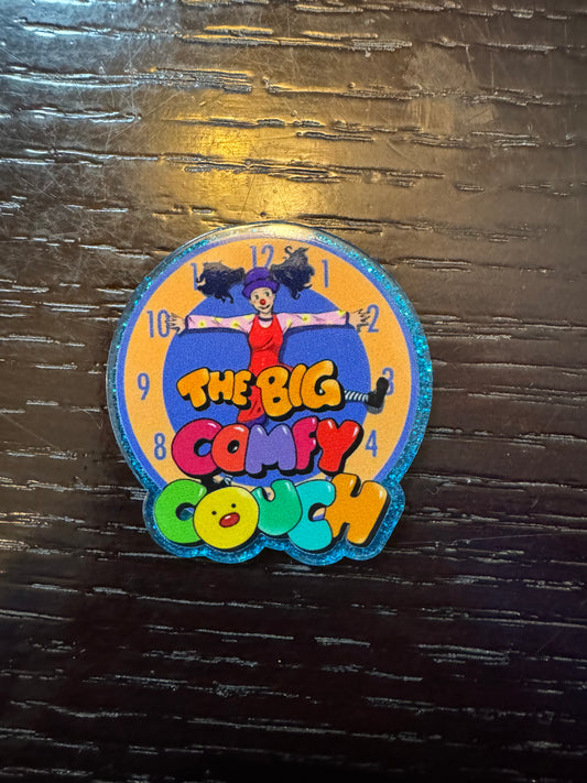 Big comfy couch badge reel