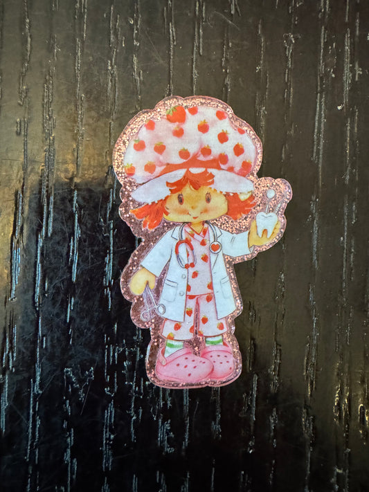 Strawberry shortcake dental badge reel